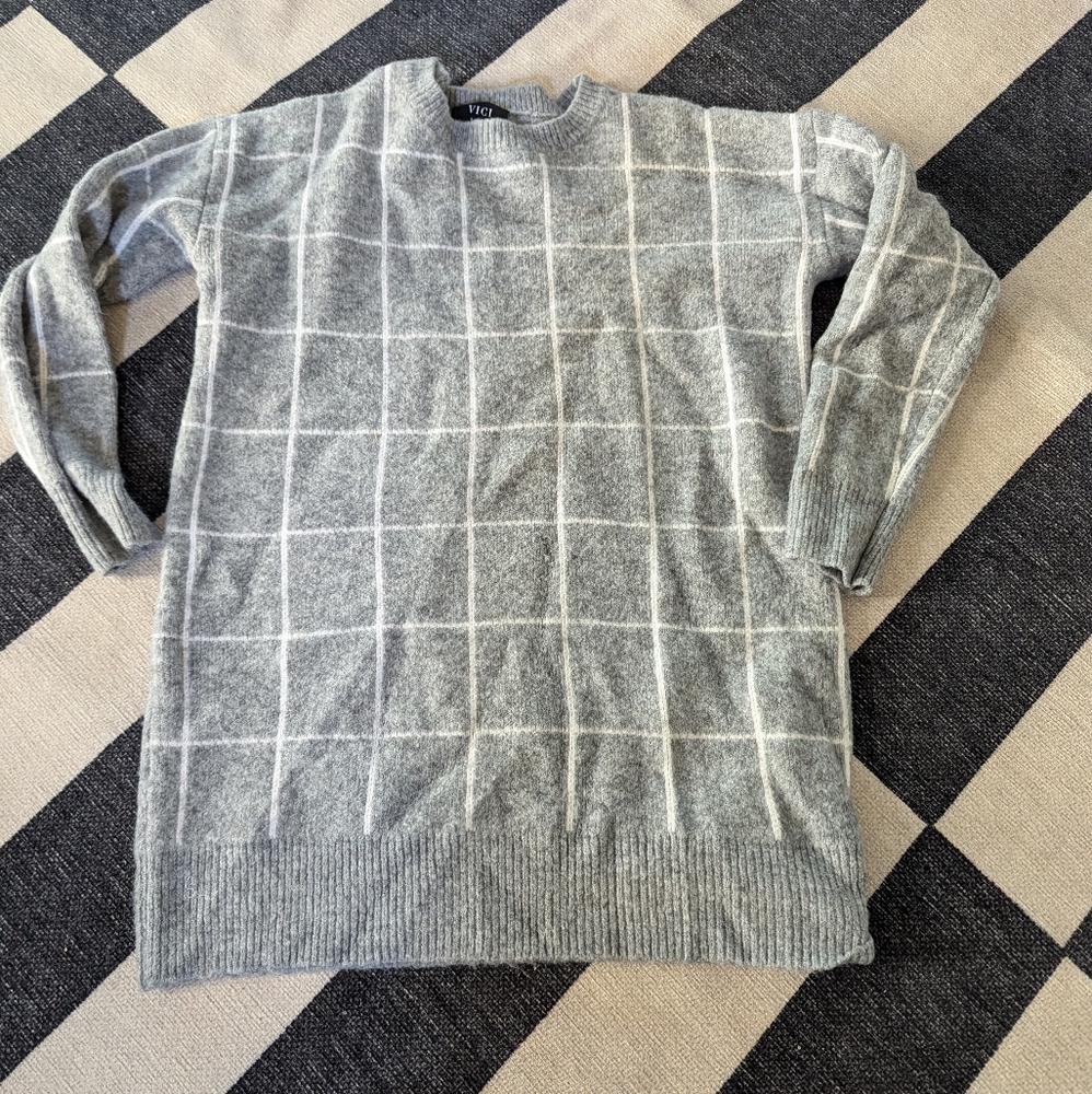 VICI Windowpane Sweater Dress L